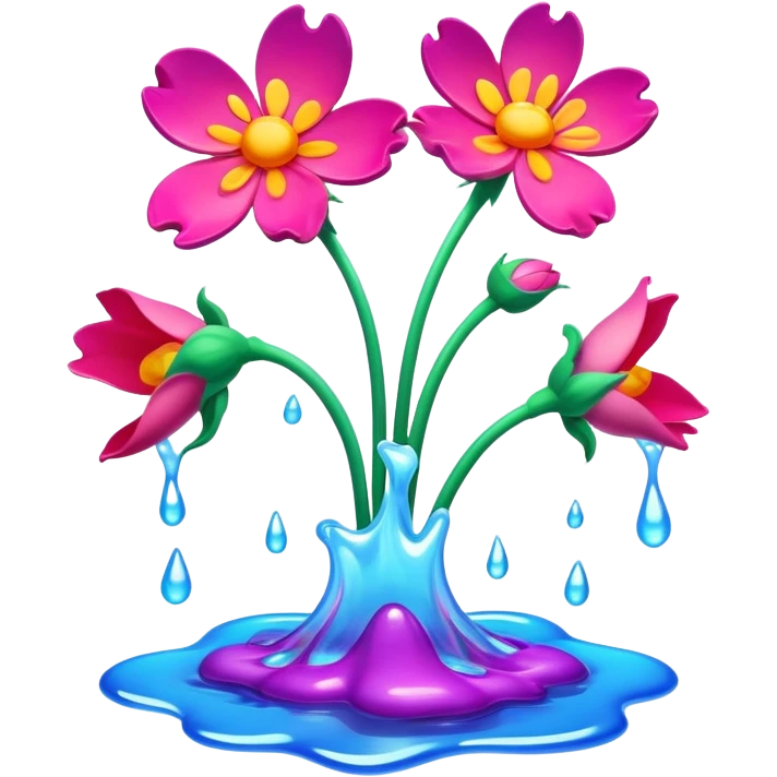 melting garden flowers  emoji