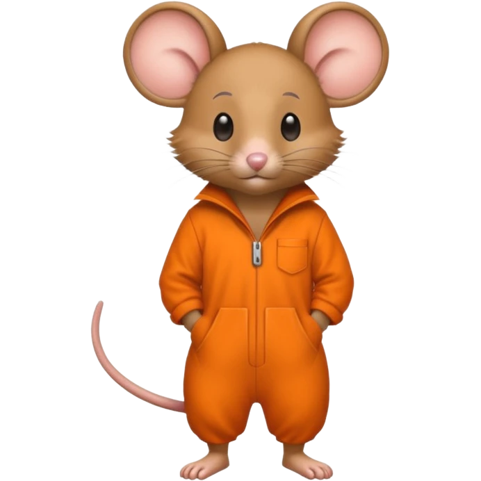 a mouse Prison wear orange jumpsuit emoji