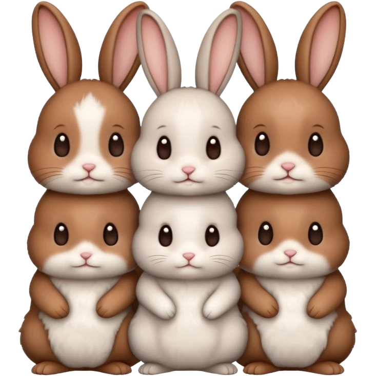 family of baby bunnies in line emoji