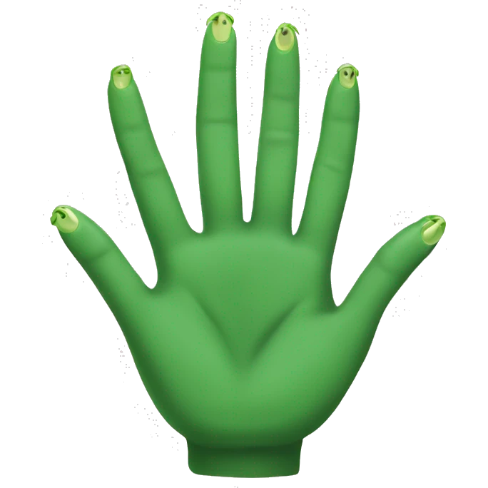 Hand with green finger nails emoji