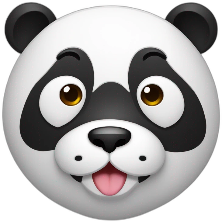 panda avec un chat blanc emoji