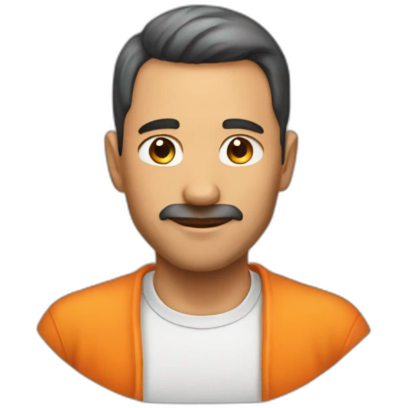 man and his head is a carot emoji