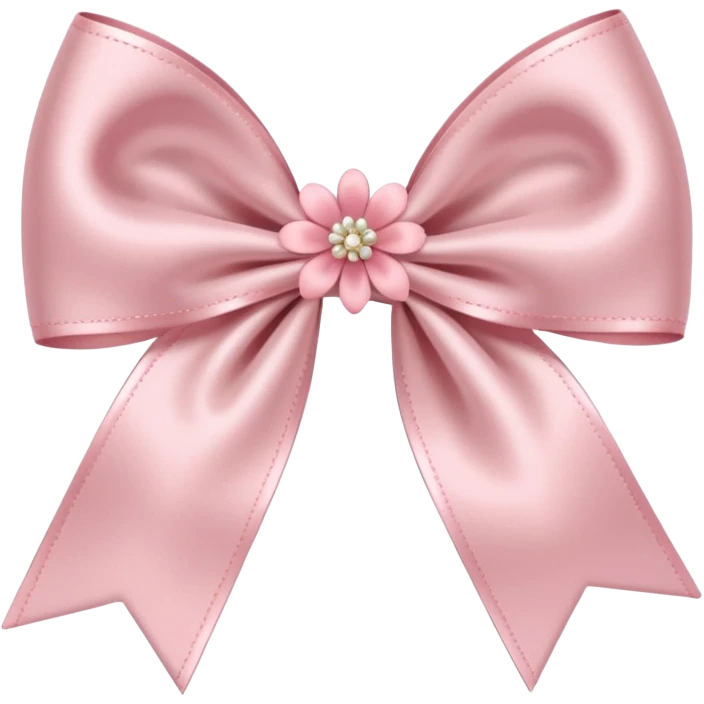 A light pink bow with accessory is flowers emoji