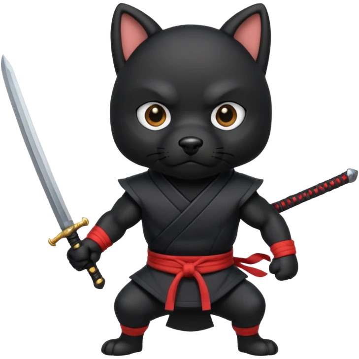 dog ninja with sword emoji