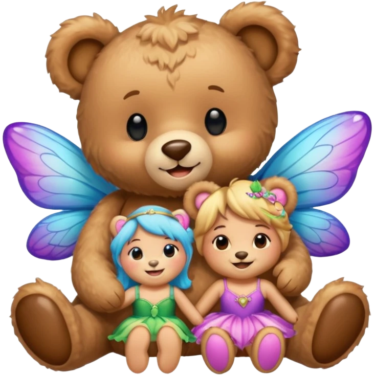 Teddy and fairy as a couple emoji