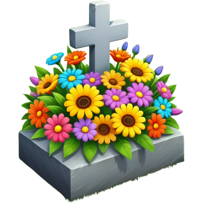 A flower bouquet on a grave  emoji