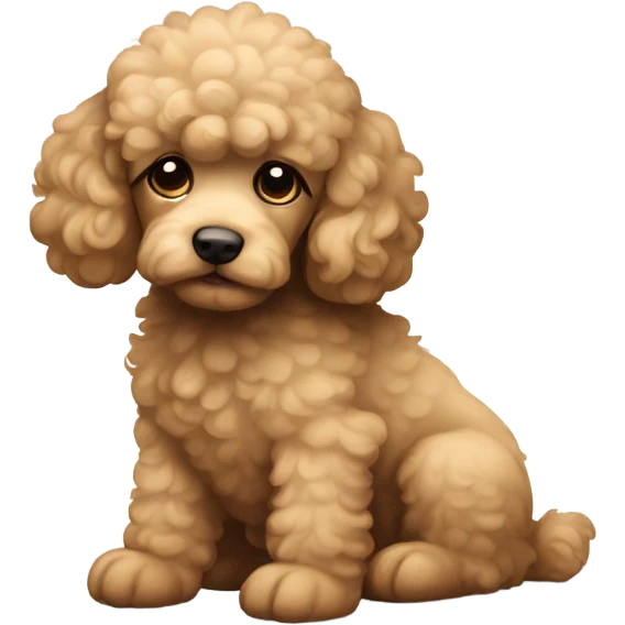 a sleepy-looking poodle puppy emoji