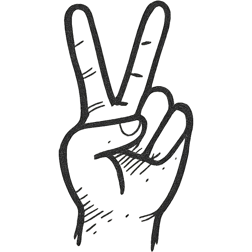 hand making the YVL sign, clear gesture, modern icon style emoji