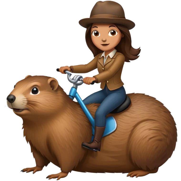 Michelle riding a groundhog emoji