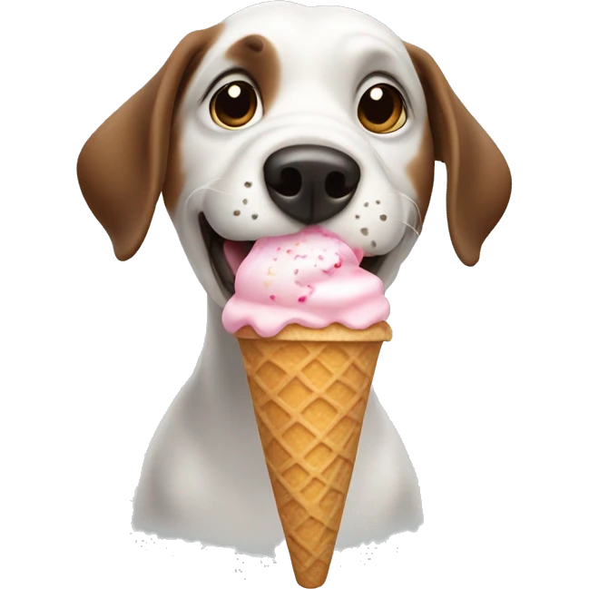 Dog eating ice cream emoji
