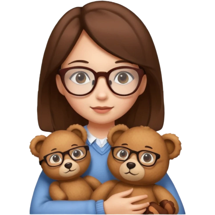 girl wearing glasses with teddy bear  emoji
