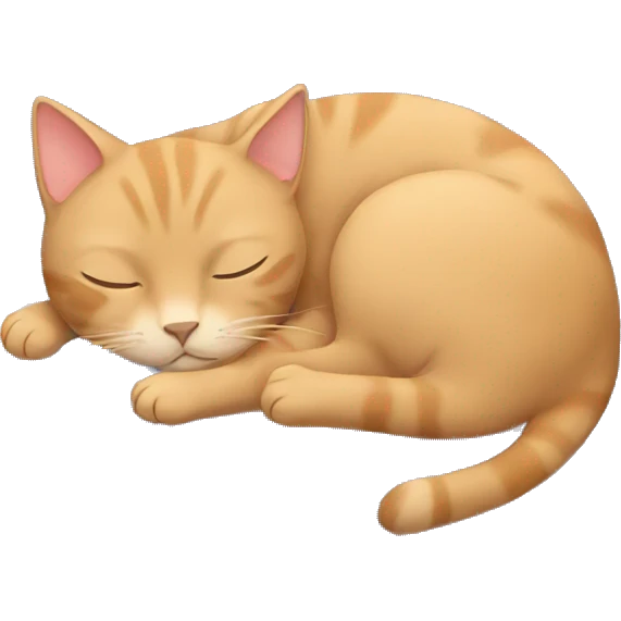 Tan cat sleeping with girl emoji