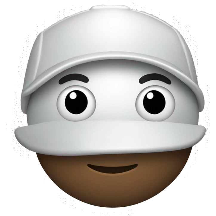 Boné de beisebol branco emoji