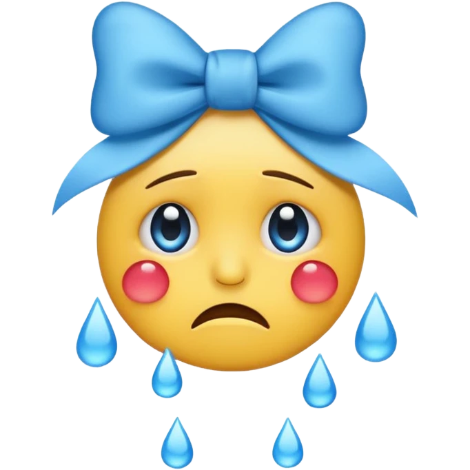 Crying emoji with bow emoji
