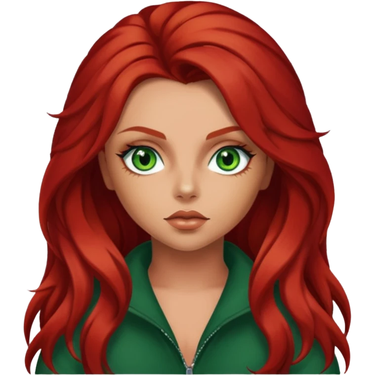 Jesy Nelson green eyes, red long hair emoji