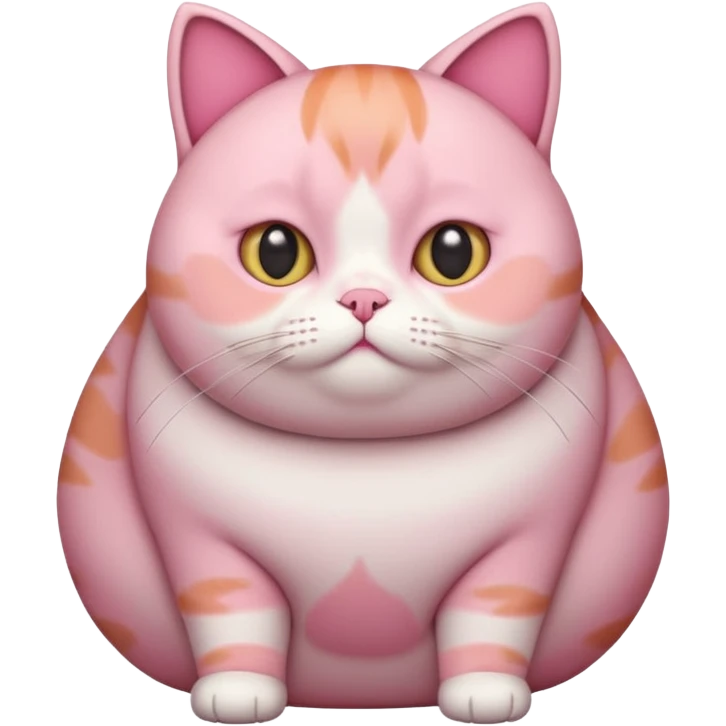 Fat cat with short pink fur and short little legs  emoji