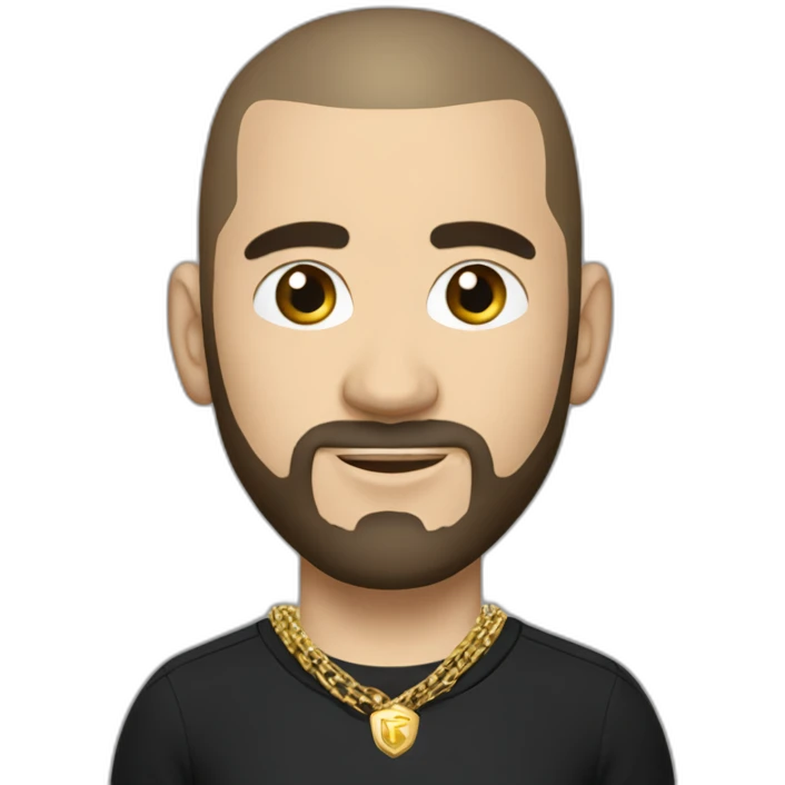 Karim Benzema thug wearing gold chain and black shirt emoji