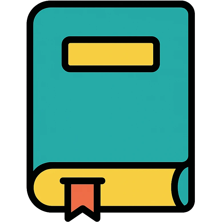 minimalist icon of a book in botgoondie color palette, simple lines emoji