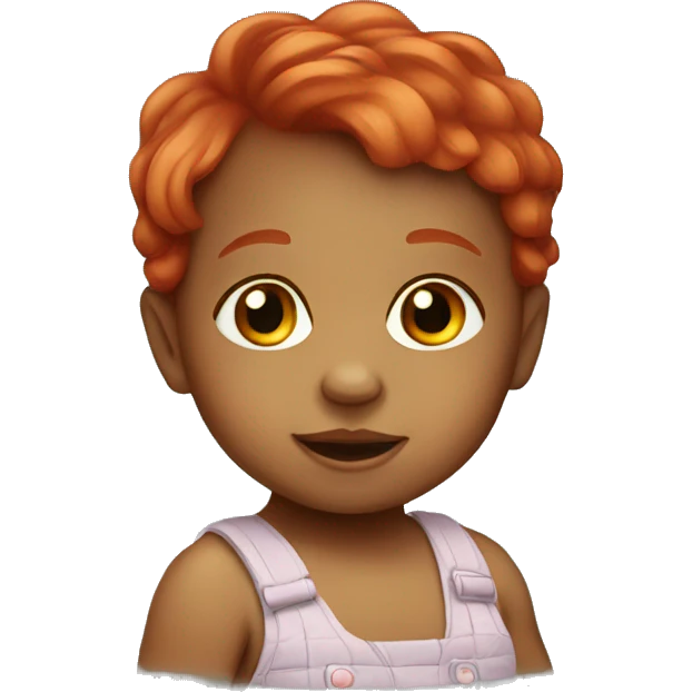 a baby with a red hair emoji