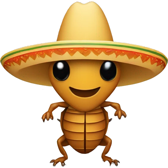Cucaracha con sombrero mariachi emoji