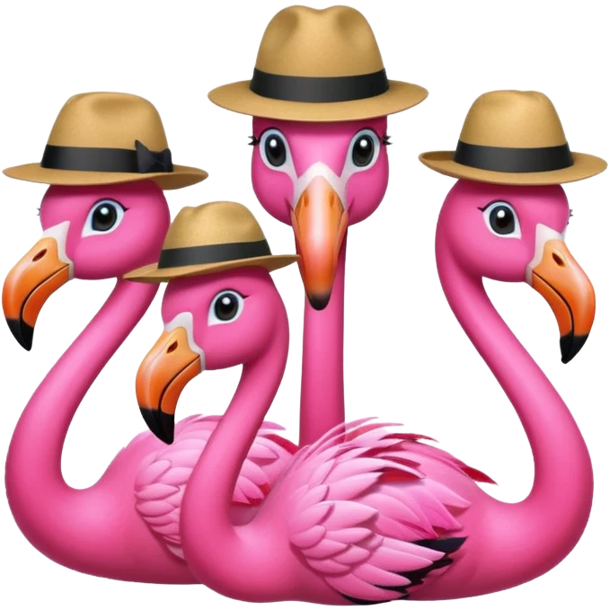 Fedora Flamingos emoji
