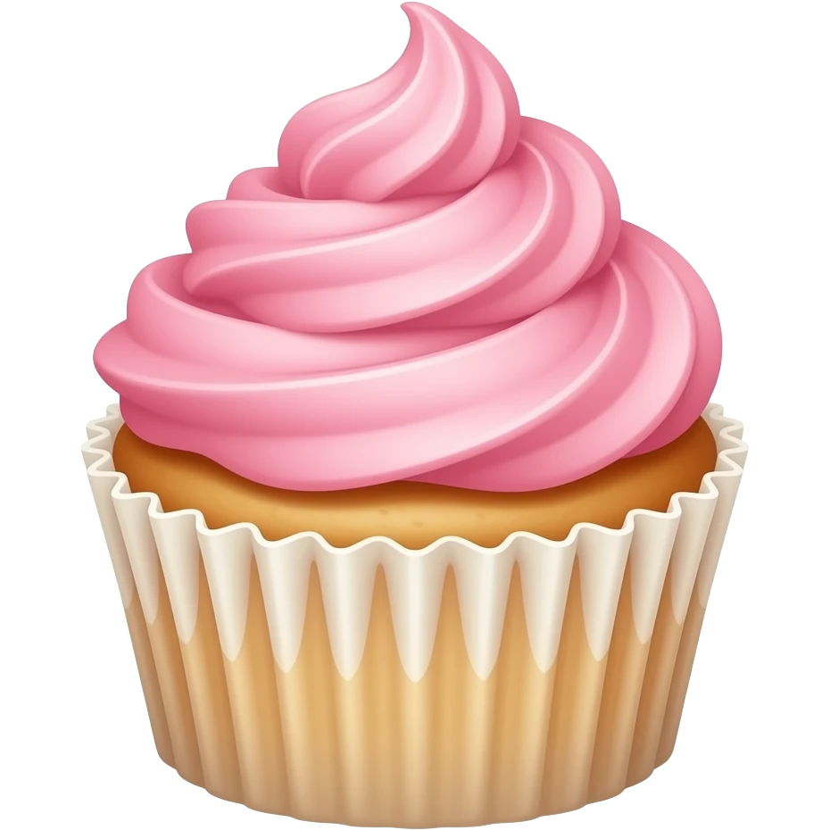 Cupcake with pink icing emoji