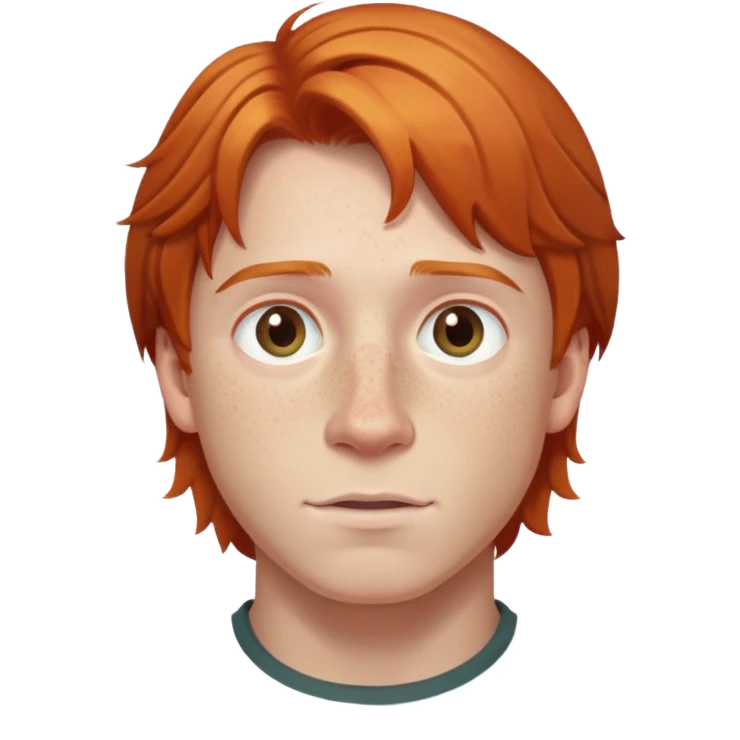 Ron Weasley with ginger hair and freckles emoji