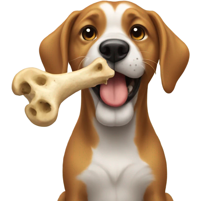  Dog eating bone  emoji