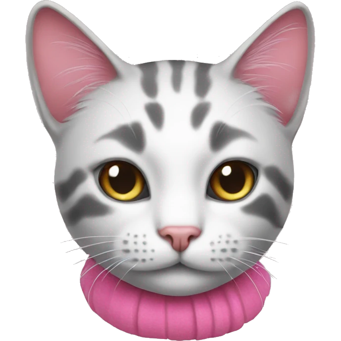 Cat with pink emoji