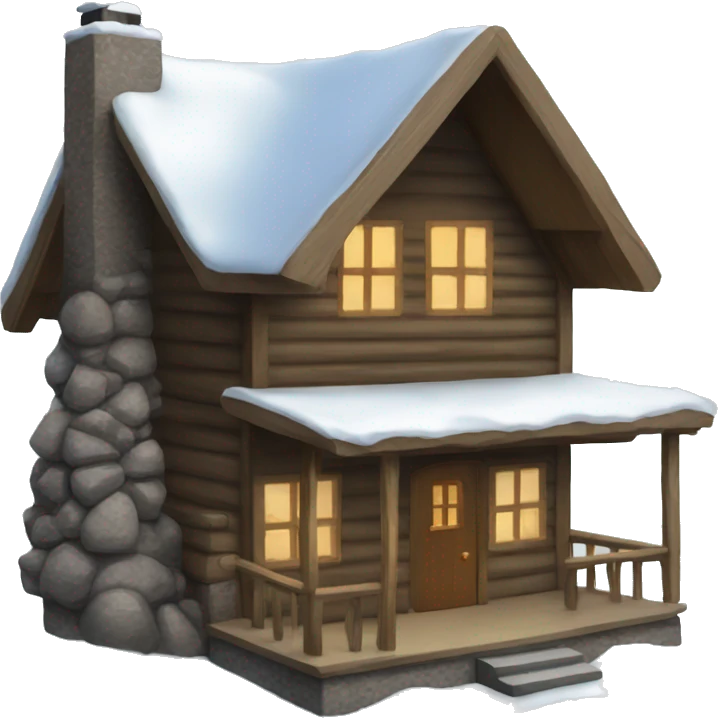 winter cabin emoji