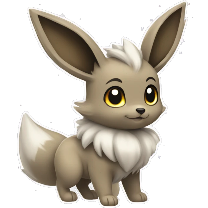 grey eevee pokemon with sparkle emoji