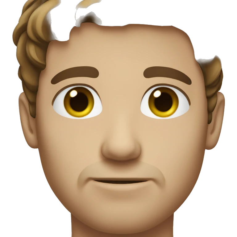 Man with brown hair green eyes emoji
