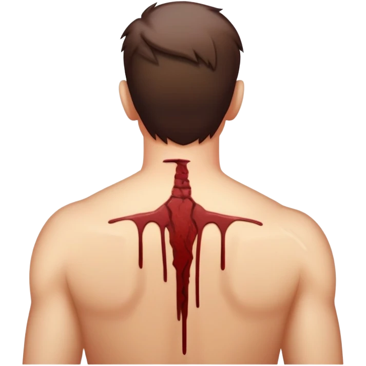 A man’s back all scratched up from a women’s fingernails  emoji