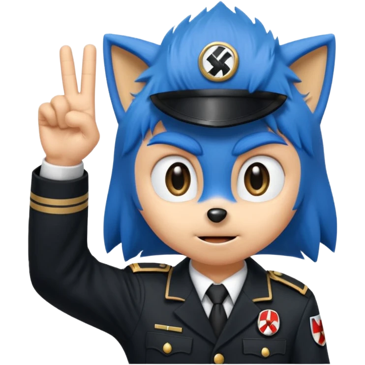 Nazi salut with Sonic emoji