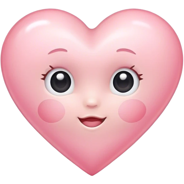 Cute light baby pink heart emoji