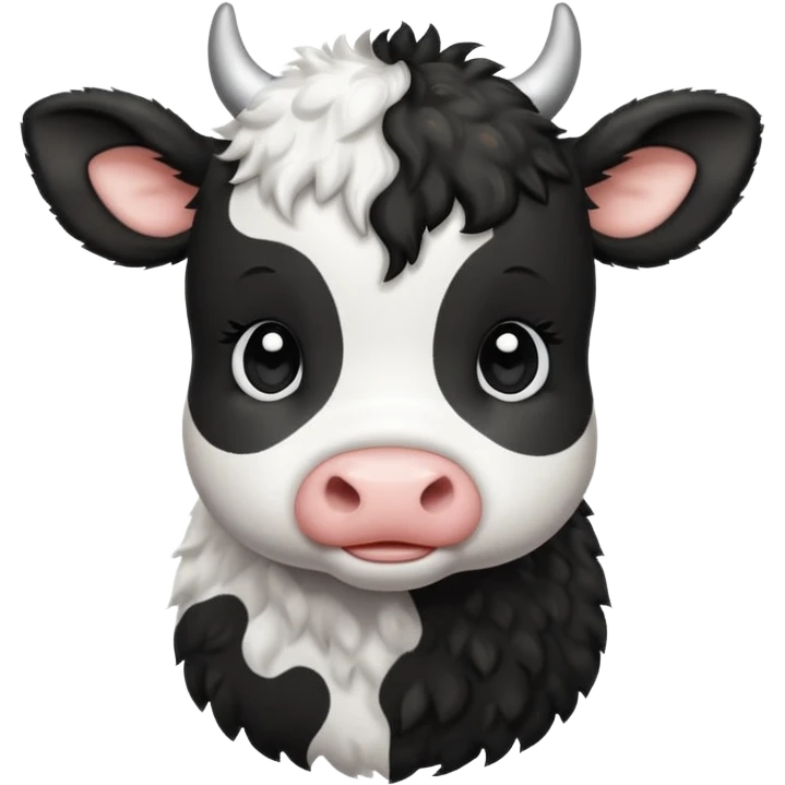 baby black and white cow emoji