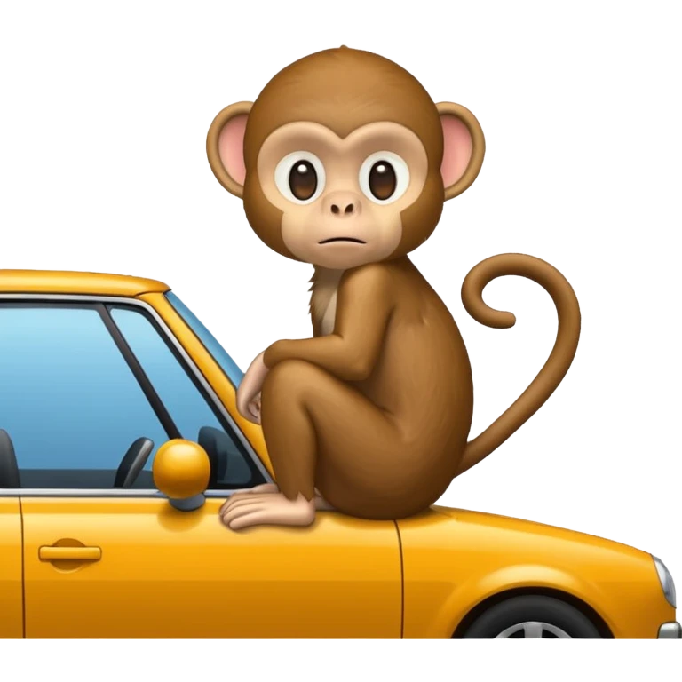 Monkey on a car emoji