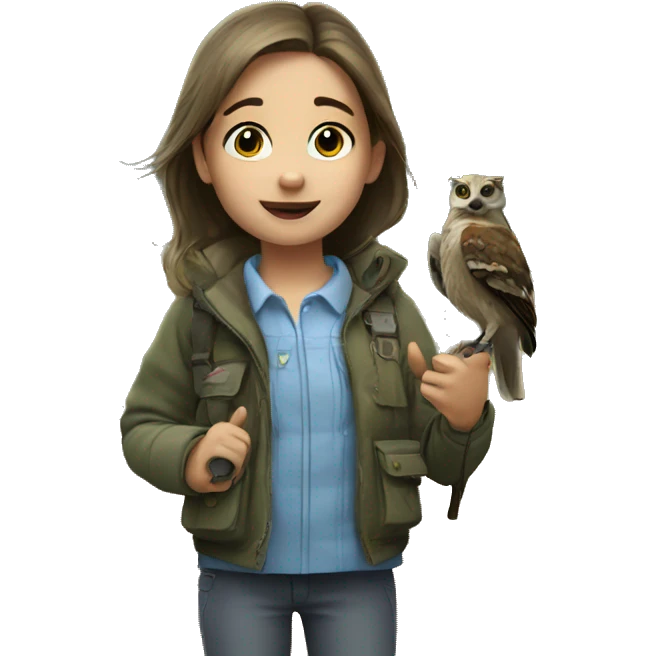 small girl with trailcam emoji