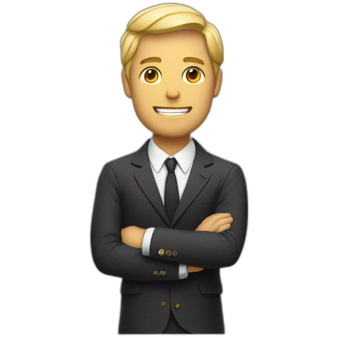 man in suit holding out his arms emoji