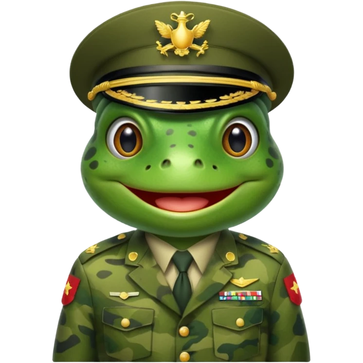 Frog in a army uniform  emoji