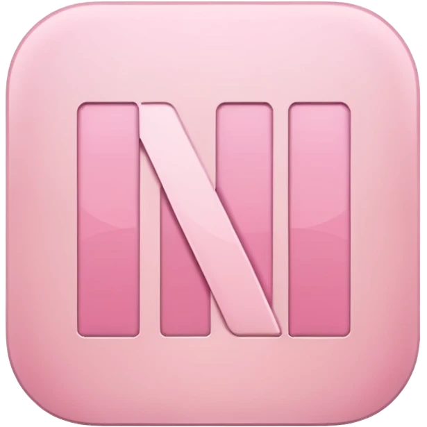 Netflix aesthetic "N" logo in pastel pink emoji