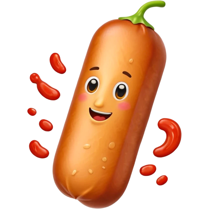 A sausage that squirts sauce emoji