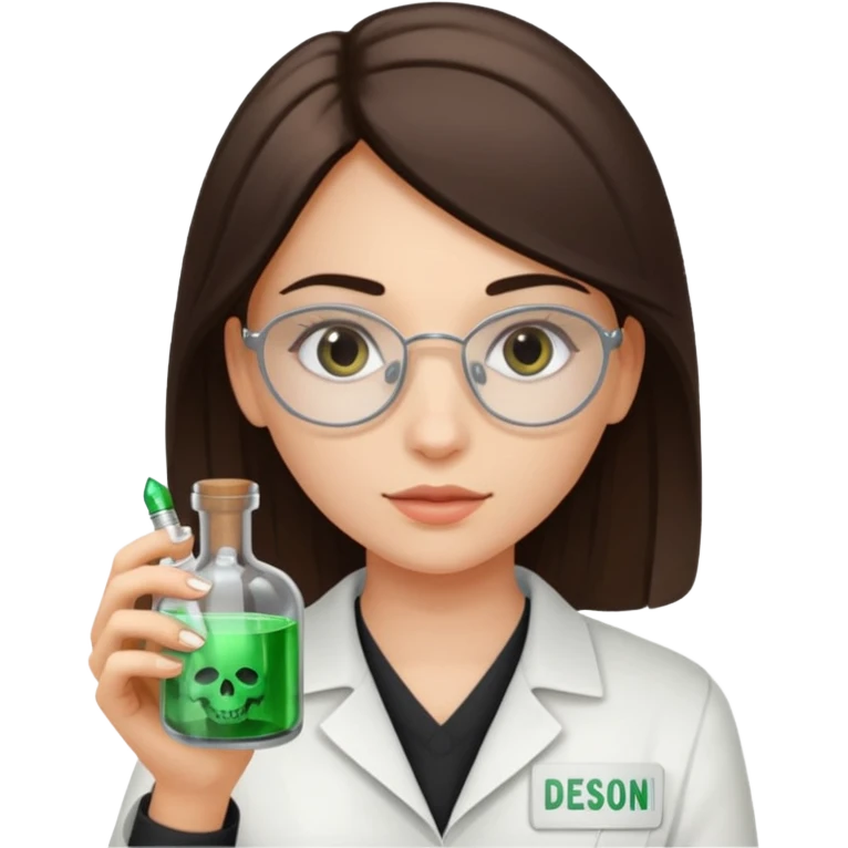 Gir trying to poison me her name tag  is denisa george is must be written  emoji