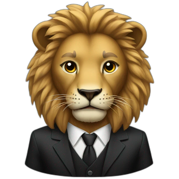 lion with black suit  emoji