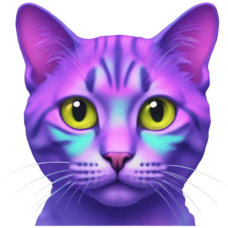 Trippy vaporwave cat emoji