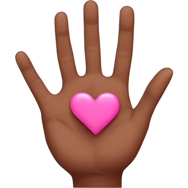 brown hands with pink nails making heart shape emoji
