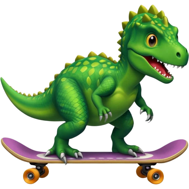Dinosaur on a skateboard emoji