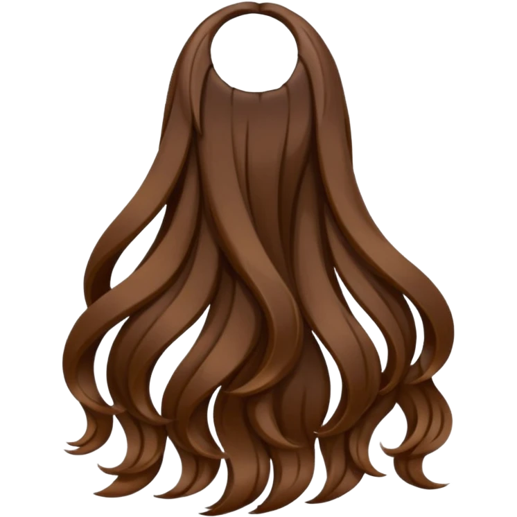 back view of long brown hair emoji