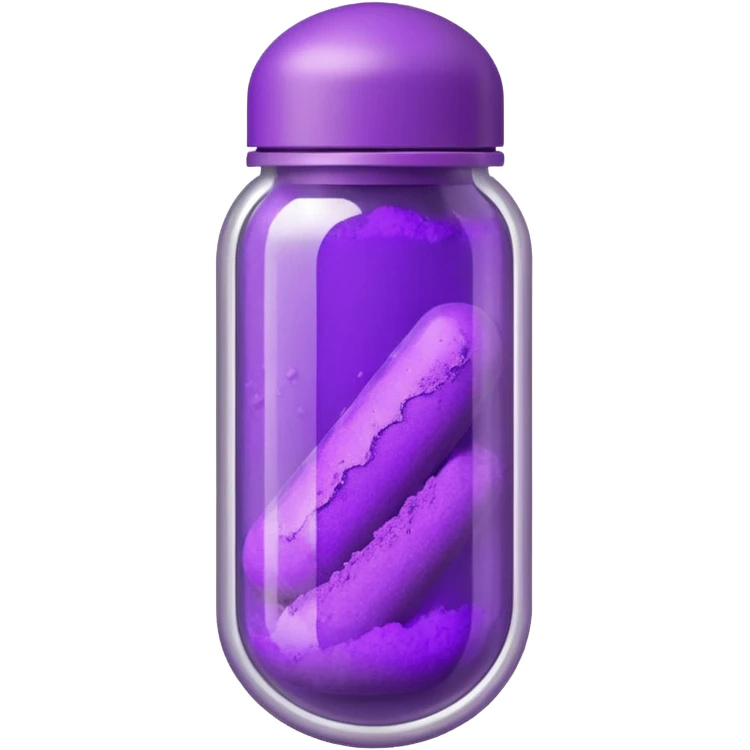 clear capsule filled with purple powder emoji