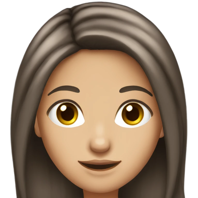 brunette long hair fair skin emoji